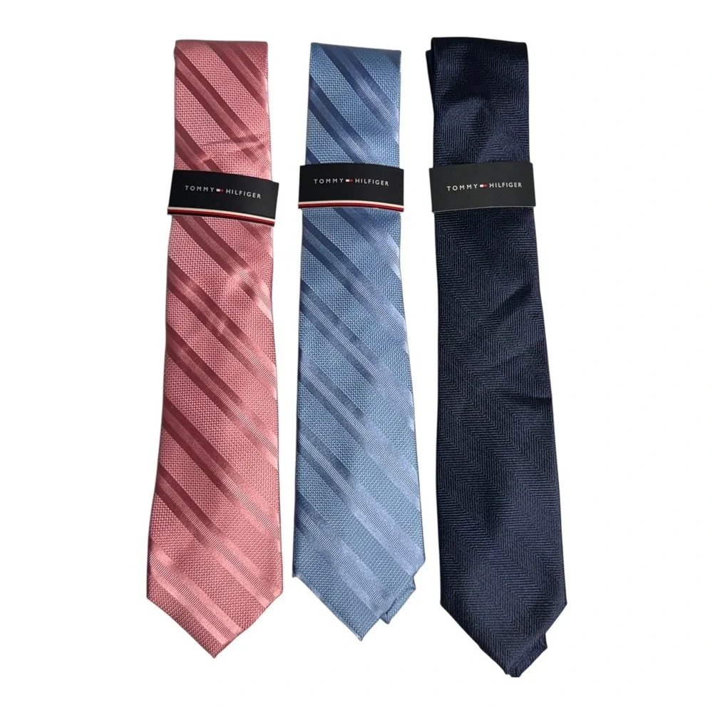 Tommy‎ Hilfigher Tie Lot of 3  Mens Designer Neck Ties Business Office Classic - Picture 3 of 5